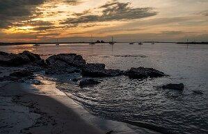 beach Sunset on another rocky beach in Biddeford, Maine